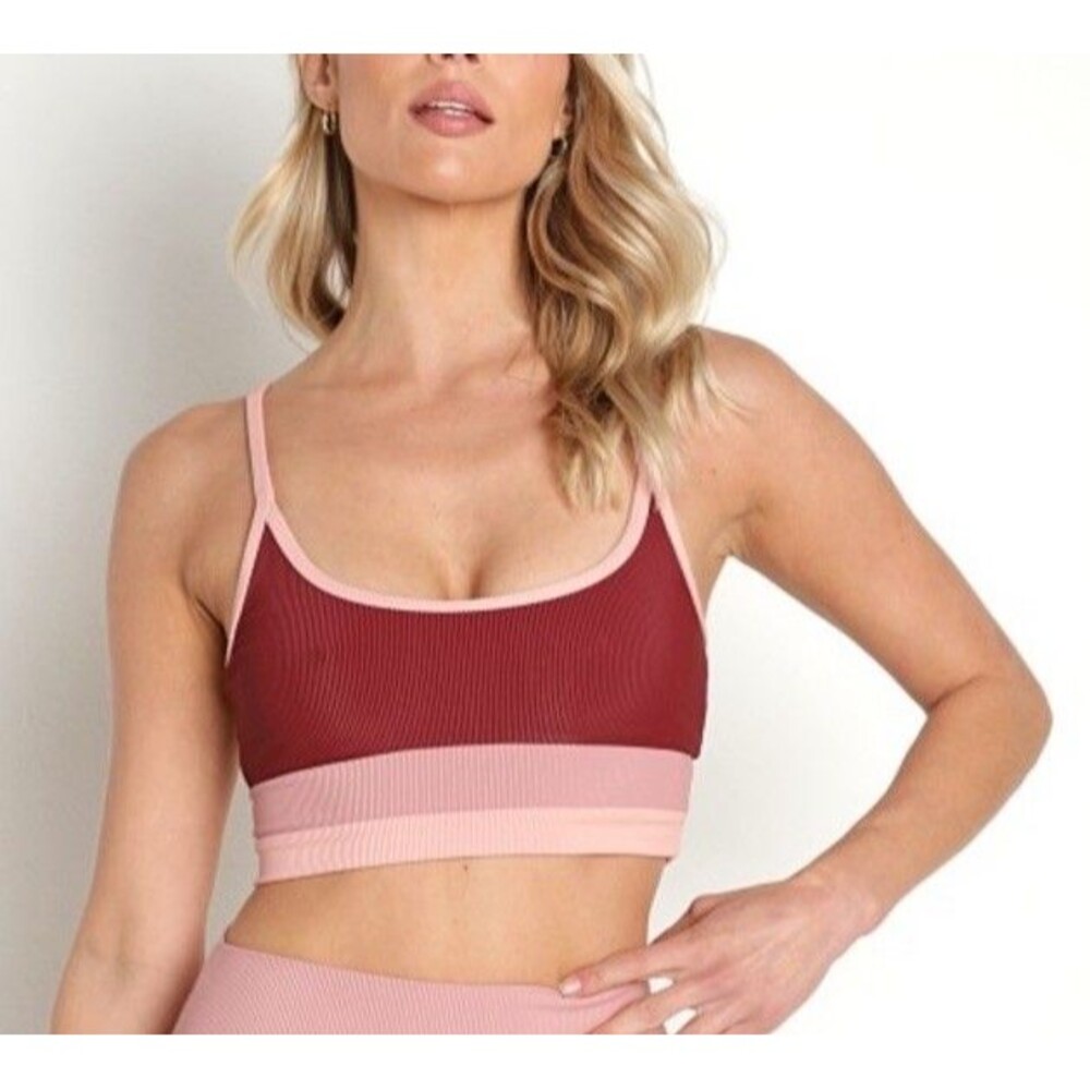 Beach Riot Eva Top Sports Bra Size Small Oxblood - Picture 9 of 9